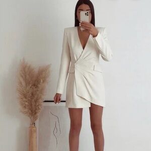 Zara Ivory Blazer Dress